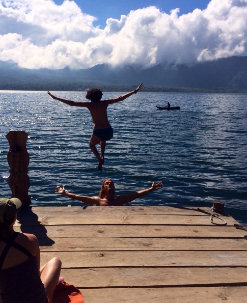 There's nothing like a lake jump to awaken  and feel refreshed.